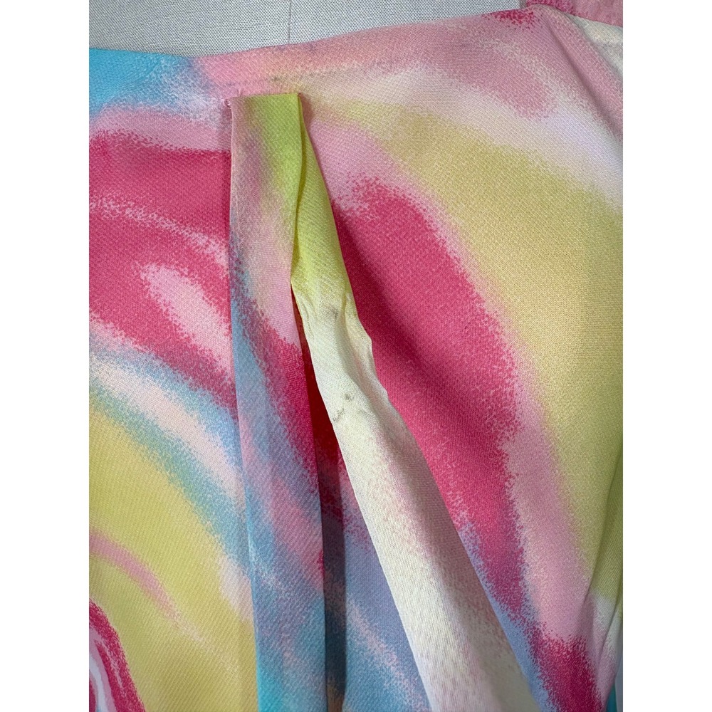Vintage Y2K Hype Tissue Dress Small Abstract Watercolor Whimsygoth Fairycore - Picture 7 of 12